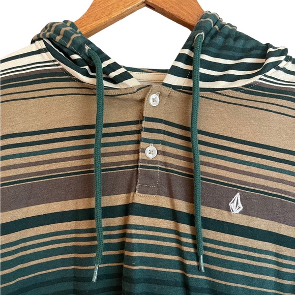 Volcom Khaki Gwinn Hooded Long Sleeve Shirt - Picture 3 of 4